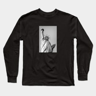 Statue of Liberty - Black & White Photo Long Sleeve T-Shirt